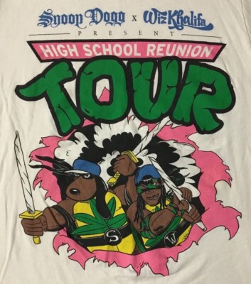 Snoop Dogg Wiz Khalifa High School Reunion TMNT Tour Shirt M