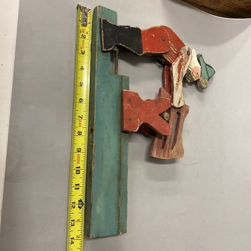 Vintage 1930-40 Folk Art Wood & Metal Whirligig Man Sawing a Log - 第 14/16 張圖片