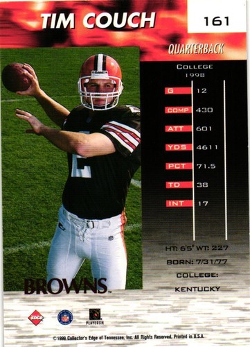 TIM COUCH 1999 RC SINGLES PICK YOUR CARD ROOKIE FOIL DIECUT KENTUCKY BROWNS - Picture 43 of 255