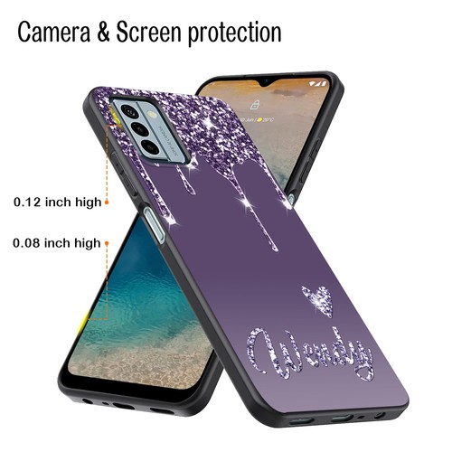 Chic Glitter Printed Phone Case Custom Name Cover For Nokia C32 C12 C21 Plus X10 - Picture 38 of 86