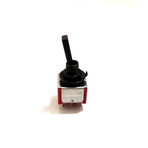 Flat Lever Mini Toggle 2-Way On-On DPDT 6 Pin for Split Coil - Black - Picture 2 of 3