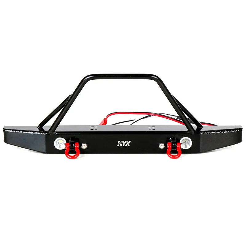 KYX 1/6 Scale Axial SCX6 HD Metal Front Bumper w/ Bull Bar Led Red Shackle - Image 3 of 4