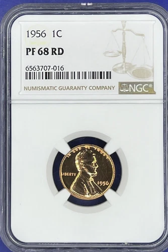 PF68 RD 1956 Lincoln Wheat Cent NGC Graded 1c UNCIRCULATED PROOF Coin