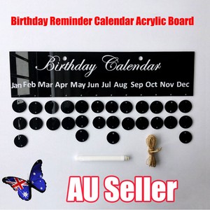 birthday reminder calendar acrylic board sign wall plaque hanging