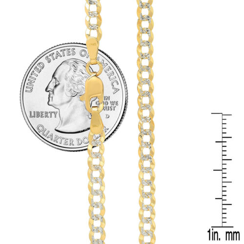 Solid 10k Yellow Gold Cuban Link Chain Necklace D/cut Pave 2mm-10.5mm Sz 16"-30" - Picture 5 of 11