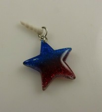 red white and blue star charm cell phone charm ear cap dust plug july 4 patriot