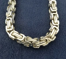 7"--50" STAINLESS STEEL SILVER 8MM  BYZANTINE TURKISH  BOX ROPE CHAIN NECKLACE