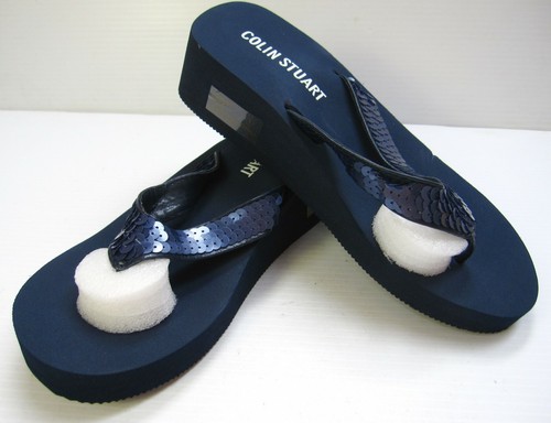 Zapatos sin cordones Colin Stuart alrededor de la puntera con solapa abatible talla 5 M lentejuelas azul cómodo - Imagen 2 de 9