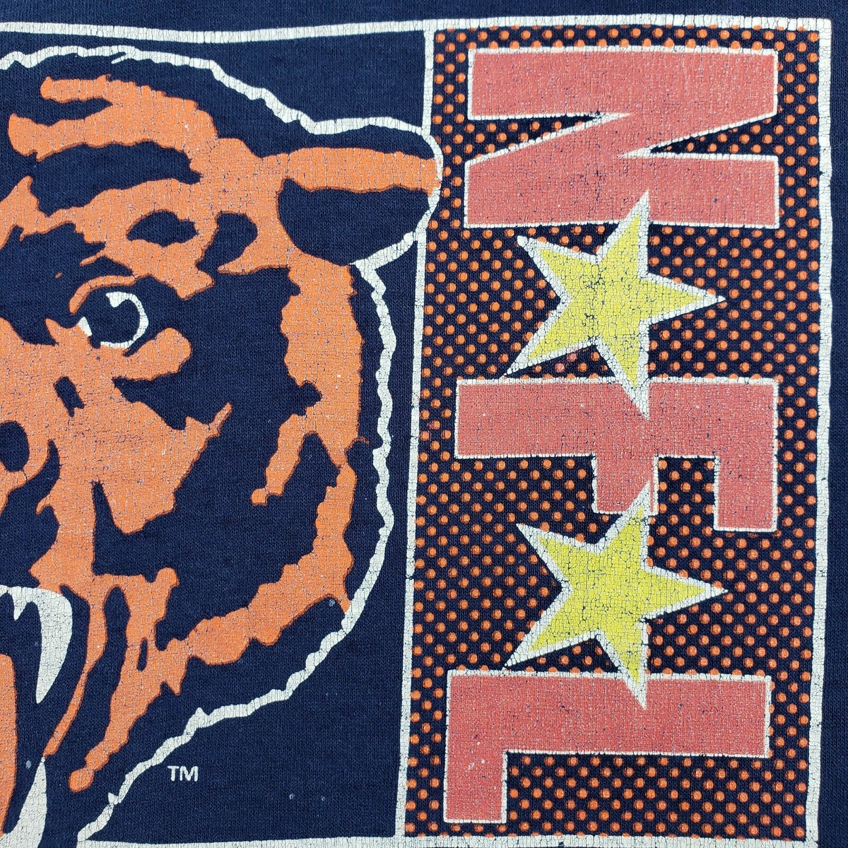 Vintage 80s Logo 7 Chicago Bears NFL Single Stitch Paper Thin 