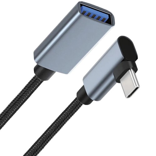 USB C 3.1 Angle Male to USB 3.0 A Female OTG Extension Cable 0.3m - Picture 4 of 5