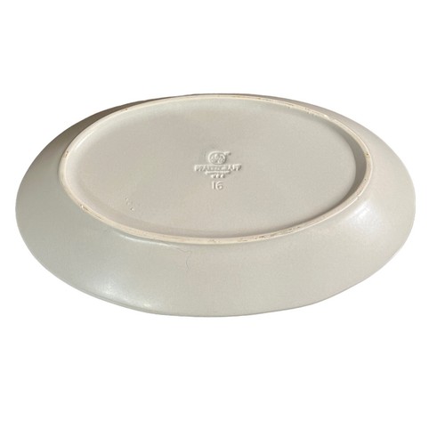  Pfaltzgraff  Vintage 14" Oval Platter Castle Marks Blue White Floral US - Picture 9 of 12