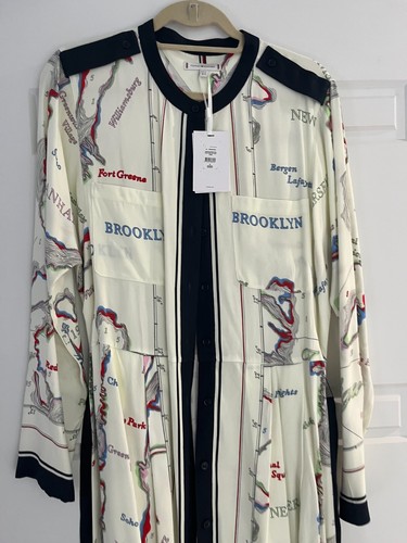 Tommy Hilfiger Scarf Print Midi Shirt Dress - Size 14 -5+ items free AU post-NEW - Picture 7 of 19