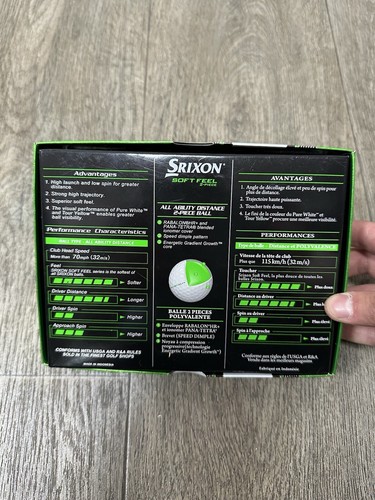 SRIXON SOFT FEEL GOLF BALLS X12 NEW IN PACK - PURE WHITE - Picture 4 of 4