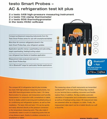 GENUINE TESTO SMART PROBES REFRI KIT PLUS - GENERATION 2 UP TO 100M BLUETOOTH - Picture 10 of 11