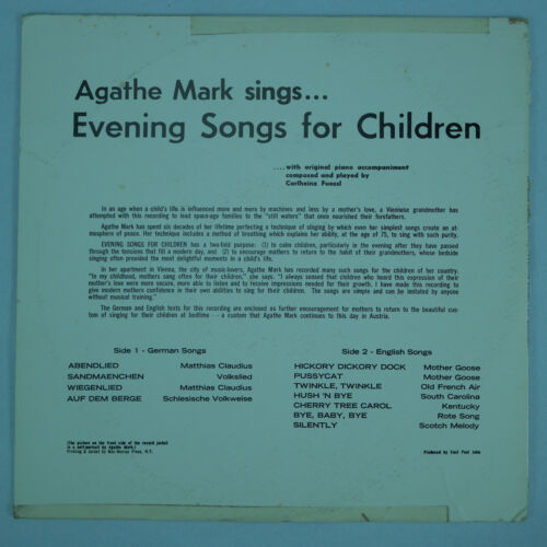 Agathe Mark sings Evening Songs for Children/70's German/Austrian Folk 10" LP EX - Picture 4 of 7