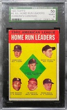1962 AL HOME RUN LEADERS Sgc 4 VG EX Maris Killebrew