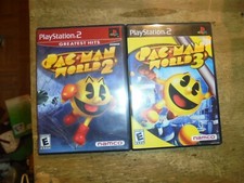 Pac-Man World 2 & 3 PS2 Sony PlayStation 2 2002 Complete Discs Manual PacMan LOT