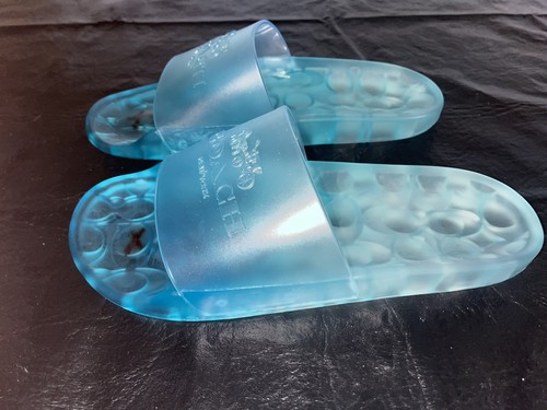 NEW Coach Ulyssa Jelly Shoes Rubber Pool Slides Sandals Size 7 Blue Sea Mist - 第 1/8 張圖片