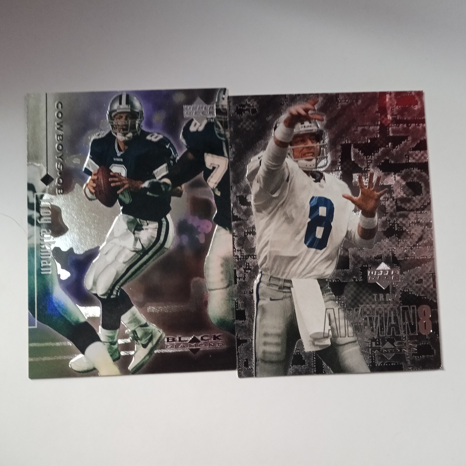 Troy Aikman 1998 & 2000 Upper Deck Black Diamond Rookie Edition #22 & #30 (2)