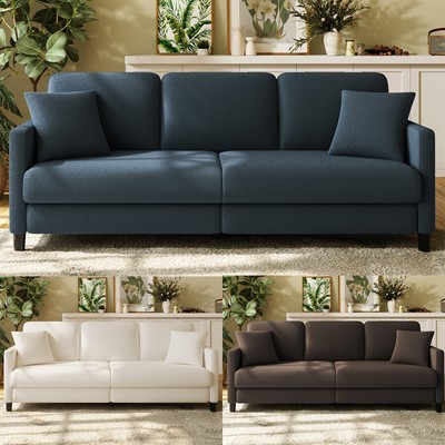 211 cm Sofa 3 Sitzer Couch mit Armlehne und Kissen für Wohnzimmer Wohnung Büro