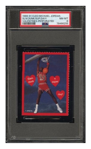 MICHAEL JORDAN CLEO VALENTINES SLAM DUNK A SUPER DAY PSA 8 NM-MT MT - Picture 2 of 3