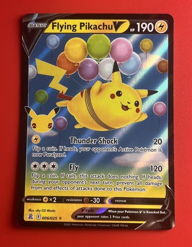 Pokémon TCG Flying Pikachu V Celebrations 006/025 Holo Ultra Rare Near Mint
