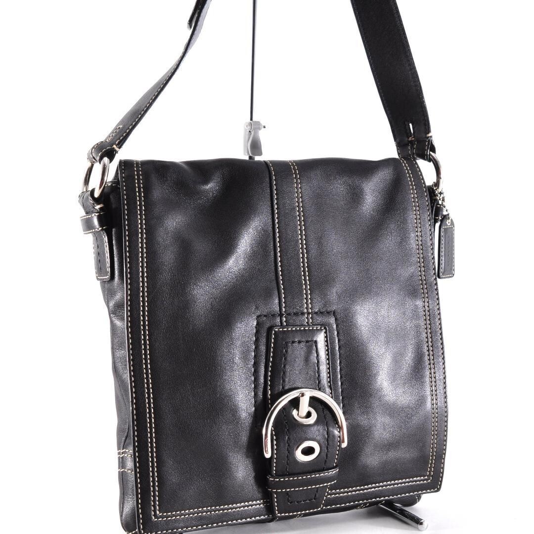 バッグ COACH LEATHER BAG BLACK Coach CW629 Square Tabby 20 Nappa Leather Shoulder Bag Black