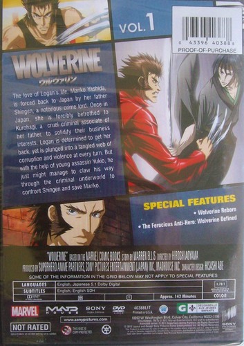Wolverine - Marvel Animated Series, Vol. 1 (DVD, 2013, Anime) 043396403888 - Picture 2 of 2