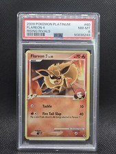 2009 Pokemon Platinum Rising Rivals 60/111 Flareon 4 E4 Non-Holo PSA 8