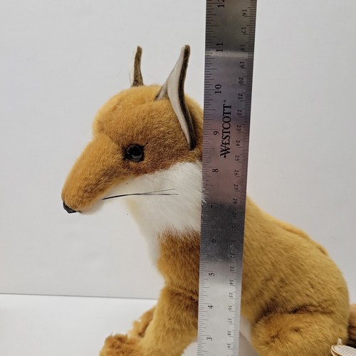 HANSA Sitting Toe Fox Plush Realistic Stuffed Animal Posable Legs W Hangtag - Picture 6 of 11