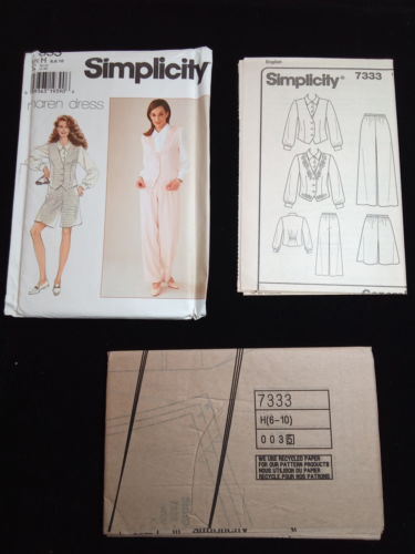 SIMPLICITY UNCUT 90s Patrón 7333 Misses Talla 6-22 Pantalones Cortos Imitación Chaleco Blusa - Imagen 6 de 8