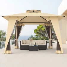 Gazebo Outdoor Canopy Tent Patio Tent w/ Mosquito Net 12' x 12' for Party,Garden