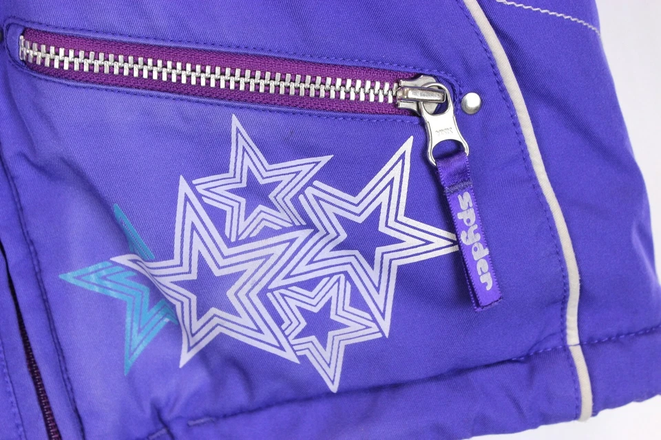 Jaqueta de esqui infantil SPYDER tamanho 104 (5 anos) isolada poliéster preenchimento roxo s6092 - Imagem 4 de 4