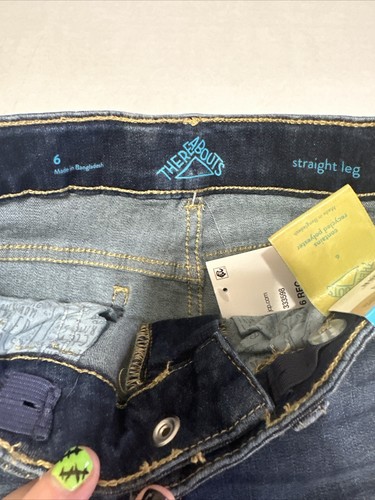 Girl's Jeans There Abouts blue jeans nwt size 6 adjustable waist - Picture 3 of 4