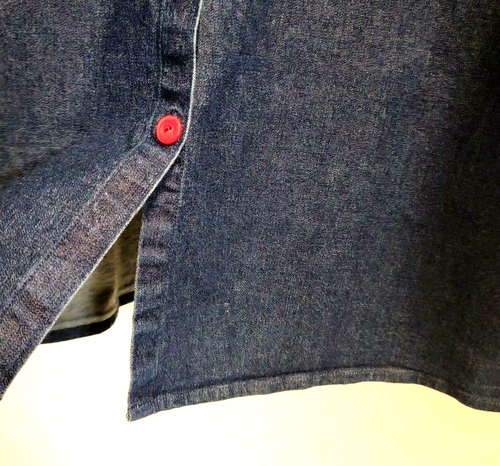 Charter Club Embroidered Blue Denim Bitton Up Shirt Sz 10 Long Slvs Cotton Blend - Picture 6 of 8