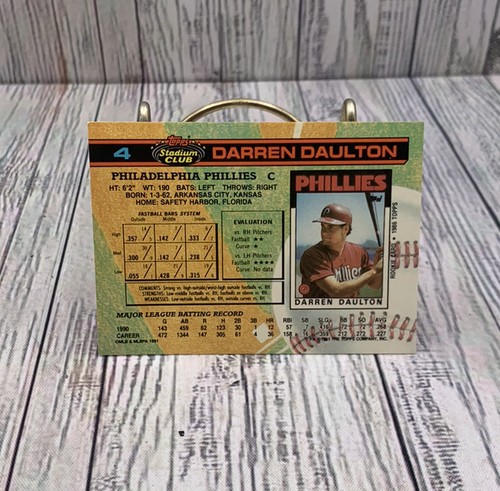 1991 Topps Stadium Club #4 Darren Daulton Baseball Card C Used Good - Picture 2 of 4