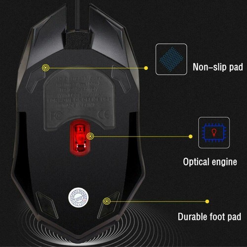 Mice Ergonomics Wired Gamer Mouse Flank Cable Laptop PC 2024 Mouse Gaming U2H8 - Picture 9 of 14