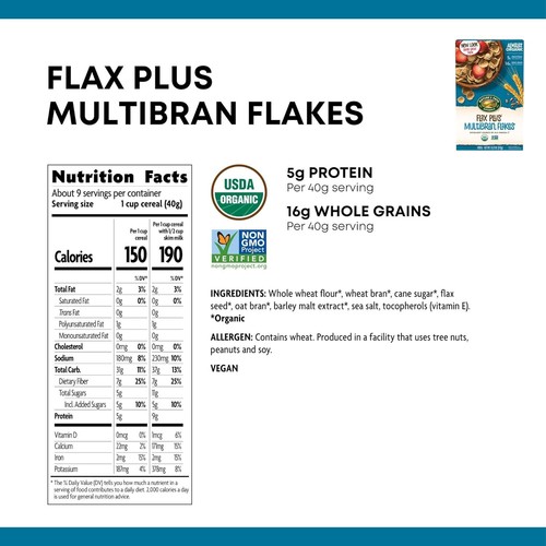 Nature'S Path Müsli Bio Flachs Plus Multi Kleie Flocken 13,25 Oz. - Bild 5 von 5