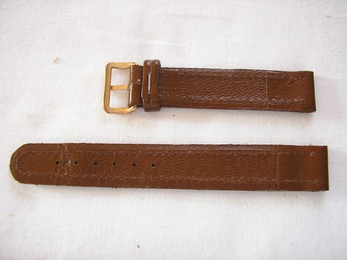 n°9 - Bracelet en cuir marron - neuf de stock vintage - 15 mm - Foto 2 di 4
