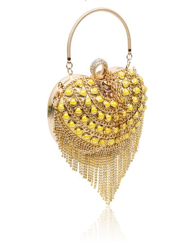 Womens Gold Clutch Bag Ladies Wedding Bridal Prom Party Purse Evening Handbag - Picture 21 of 36