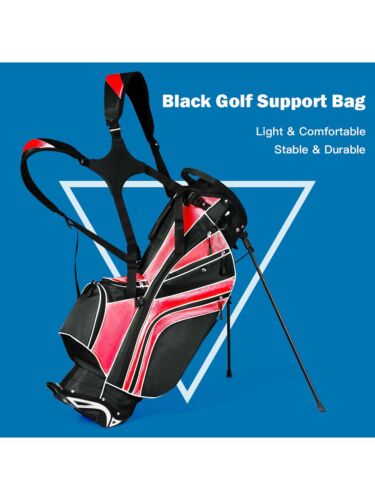 Costway Golf Stand Cart Bag Club w/6 Way Divider Carry Organizer Pockets Storage - Picture 4 of 11