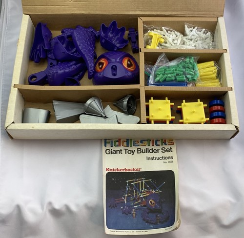 1980 Fiddlesticks Fiddlestix Fiddle Sticks 2 Giant Toy Builder Set Knickerbocker - Picture 3 of 19