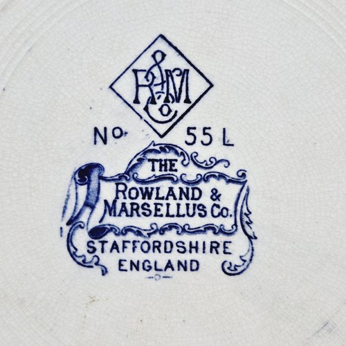 Staffordshire Rowland & Marsellus Souvenir Of Albany 10" Plate Blue Transferware - Picture 10 of 13