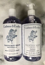 Crabtree & Evelyn Nantucket Briar Bath & Shower Gel AND Hand Wash 16.9 fl oz ea