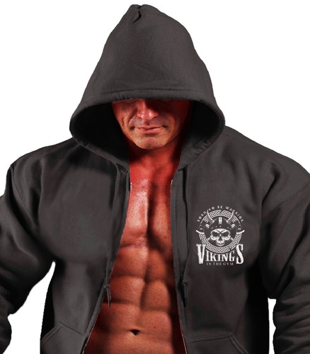 Para hombre Cremallera Completa Sudadera con Capucha Vikinga con Cremallera NUEVA Bebak In The Gym - Imagen 13 de 18