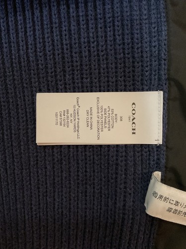 COACH 1941 Men's Blue Crewneck Ribbed Pullover Sweater Size L - Picture 7 of 9