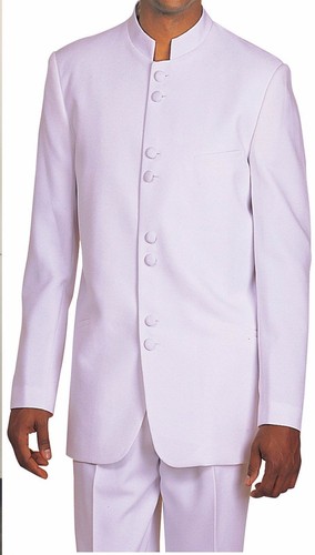 Banded Collar Suit/Mandarin Collar/Nehru Suit/ Church Pastor Suit with Pants - Picture 5 of 6