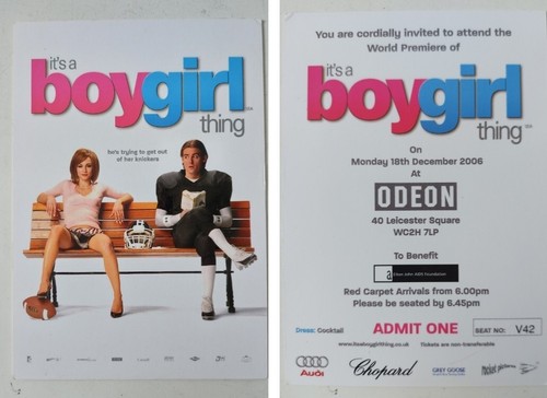It's A Boy Girl Thing 2006 World Premiere Ticket Rare London UK - Bild 1 von 5