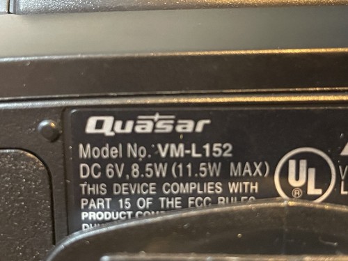 QUASAR VM-L152 PALMCORDER CAMCORDER Untested w Dead Battery No Charger AS IS - Picture 9 of 9