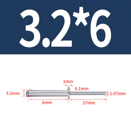 Blindnieten Alu/Stahl Nieten Flachkopf DIN 7337 Popnieten Niete 2,0-6,4 mm - Bild 36 von 89